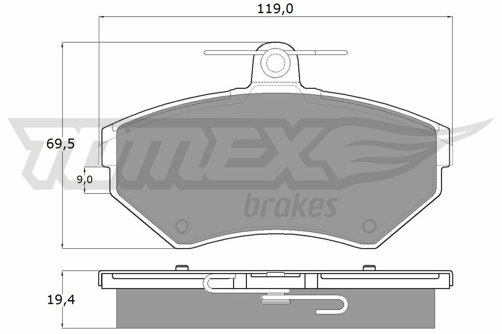 Sada brzdových destiček, kotoučová brzda TOMEX Brakes